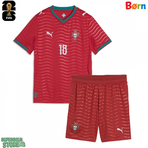 Portugal Pedro Neto #18 Replika Babytøj Hjemmebanesæt Børn VM 2026 Kortærmet (+ Korte bukser)